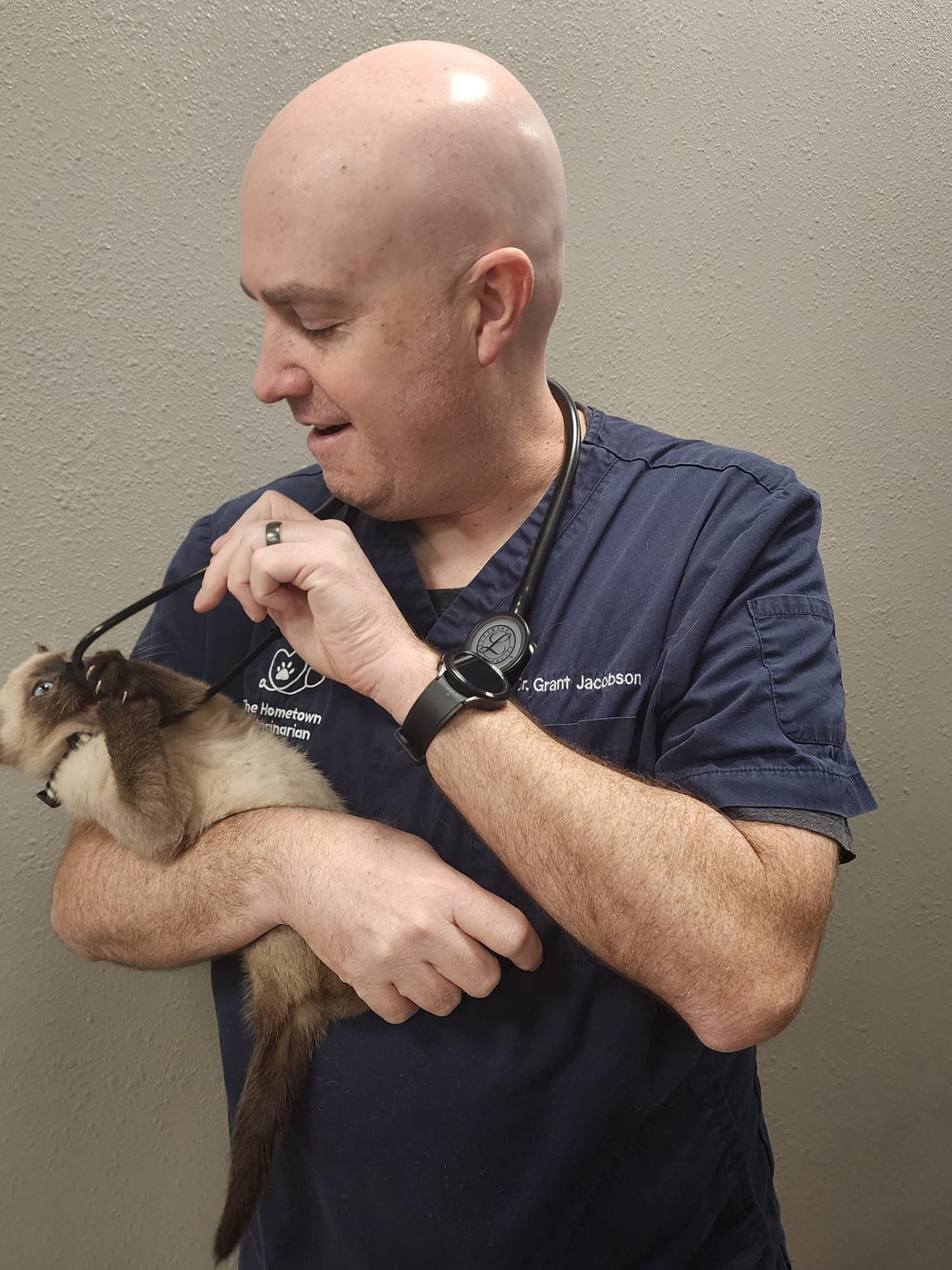 Dr. Jacobson With Adorable Kitten